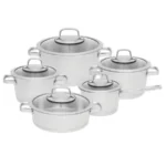 سرویس قابلمه برگهف مدل منهتن | BergHOFF Manhattan 10Pc 18/10 Stainless Steel Cookware Set