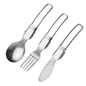 Camping cutlery, foldable, set 3 pcs »Campino« | ست قاشق، چنگال و چاقوی کمپینگ وست مارک
