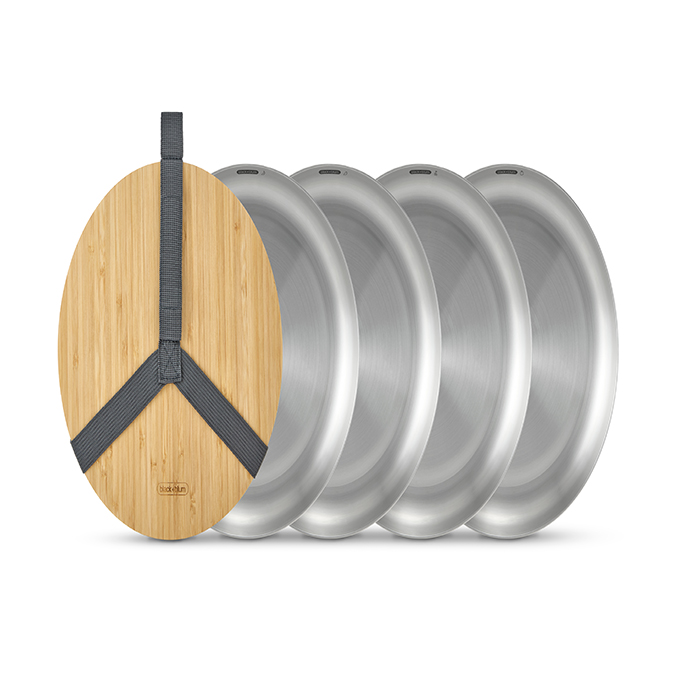 black-blum-stainless-steel-plate-set-front ست صفحات استیل ضد زنگ | Stainless Steel Plate Set - Image 1