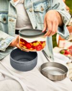 کاسه غذای شیشه‌ای | Glass Lunch Bowl 750ml - Slate - Image 2