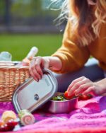 ظرف غذای استیل ضد زنگ سایز بزرگ | Stainless Steel Lunch Box Large 1L - Olive - Image 6