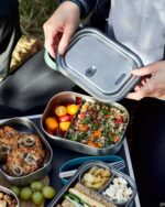 ظرف غذای استیل ضد زنگ سایز بزرگ | Stainless Steel Lunch Box Large 1L - Olive - Image 2