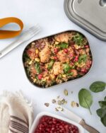 ظرف غذای استیل ضد زنگ سایز بزرگ | Stainless Steel Lunch Box Large 1L - Olive - Image 3